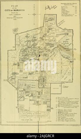 Il Marocco e i Mori: essendo un conto di viaggi con una descrizione generale del paese e del suo popolo . Quartiere. L'indagine della città del Marocco e it&quartiere era in senso stretto thepursuit della conoscenza in difficoltà. Yetceaseless perseveranza effettuata molto e ho visto un ottimo affare di questo semi-luogo civilizzato. Il Marocco è chiamato dai Mori Marrakech; thederivation di questo è inquieta, ma è supposedto sono state prese da alcuni pozzetti che in earlyages esistito sul suo sito. Nelle vicinanze sono stilltraces delle rovine di una città Eoman-BocanumHermerum Foto Stock