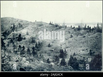 Estratti di relazioni sul quartiere di Ungava, ha recentemente aggiunto alla Provincia di Quebec sotto il nome di territorio di nuovo Quebec . Valle del fiume WIACHOUAN vicino alla sua uscita Golfo di Richmond. ESKER RIDGE, lungo il ramo di ASHUANIPI-Hamilton fiume. ASHUANIPI il ramo 75 con diversi piccoli rapids, soprattutto lungo la parte superiore, l'ultimo uno pesante200 metri lungo, dove il fiume scorre fuori della diga del lago. Vi sono dodici milesof fiume tra laghi e diversi piccoli ruscelli immettere da profonde insenature su entrambi ilati. Ai piedi del rapido superiore due canali separati da tvv/o islandsjoin lunga come Foto Stock