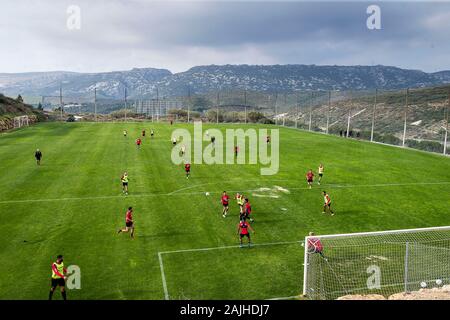 ESTEPONA - 04-01-2020. Eredivisie voetbal, stagione 2019-2020. FC Emmen durante la formazione di Estepona, Spagna. Foto Stock