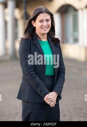 Lisa Nandy lancia la sua campagna per la leadership laburista a Wigan Centro Investimenti a Wigan. Foto Stock