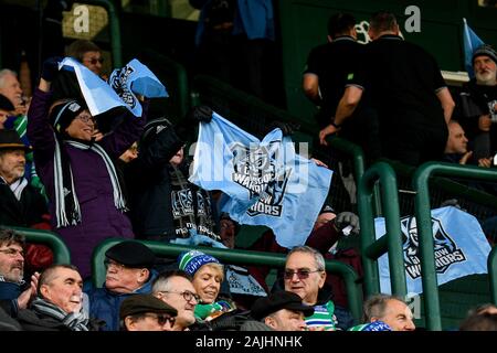 Treviso, Italia. 4 gennaio, 2020. ventole glasgow warriorsduring Benetton Treviso vs Glasgow Warriors Rugby Guinness Pro 14 a Treviso, Italia, 04 Gennaio 2020 - LPS/Ettore Grifoni Credito: Ettore Grifoni/LP/ZUMA filo/Alamy Live News Foto Stock