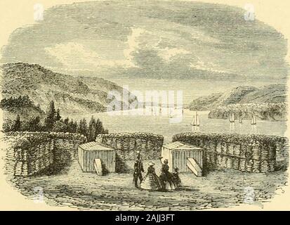 L'Hudson, dal deserto al mare . n Canada superiore, il 17 di settembre, 1814.Egli era stato un allievo della Accademia Militare di West Point. Hewas, afferma una delle iscrizioni, esemplari come un Cristiano, anddistinguished come un soldato. Passare un po' più lontano, una passeggiata con fondo in ghiaia diverge riverward, andleads giù per la batteria di assedio di sei cannoni, eretta dai cadetti whilein le prestazioni dei loro esercizi pratici di ingegneria. Il cannone sono stati alloggiati, e nessun gunners sono stati vicino, ancora le opere appearedformidable. Essi erano composti da gabions, coperto con tappeto erboso, andeven morbido come Foto Stock