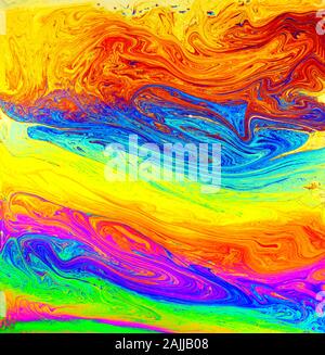 Sfondo psichedelico. Universo di fiori. Concept Art Design. Sfondo multicolore. Foto Stock
