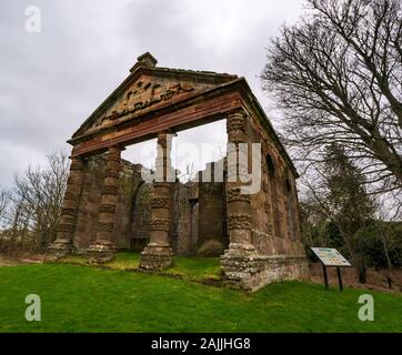 Rovinato casa estiva o Banqueting House, originariamente parte di Amisfield Park Station wagon, Haddington, East Lothian, Scozia, Regno Unito Foto Stock