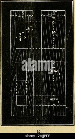 Il manuale della scuola di formazione, comprendente una dichiarazione completa dei suoi obiettivi, i metodi e i risultati, con figurato disegni di shop esercizi in boschi e metalli . Fie. 19. No. 7. (Fig. 19.) (1) singolo mortasa e tenone closedjoint. (2) Doppio mortasa e tenone giunto chiuso.. Foto Stock