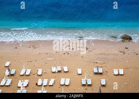 Kaputas Beach tra le città di Kas e Kalkan in Turchia. Foto Stock