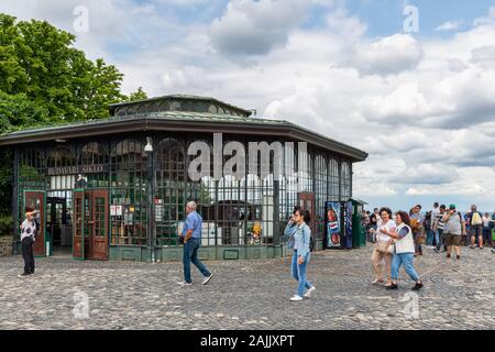 Ingresso Funicolare Castle Hill di Budapest - Budavari Siklo- a Budapest, Ungheria Foto Stock