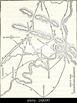 Racconti personali di eventi nella guerra della ribellione, essendo carte leggere prima il Rhode Island soldati e marinai Historical Society . ed. Anticipo McClellans essendo in modo molto lento,Lee giudicato che egli avrebbe un ampio margine di tempo per cap-ture entrambi i punti e concentrare il suo esercito againbefore. McCIellan sarebbe lui attentato. Accordinglyon 9 settembre ha emesso un ordine speciale, n. 191,istruire General Jackson, con tre divisioni(compresi A. P. colline e Ewells), attraversare thePotomac vicino Sharpsburg, sopra harpers Ferry,catturare eventuali forze di Martinsburg e quindi pro-ceed verso harpers Ferry a pr Foto Stock