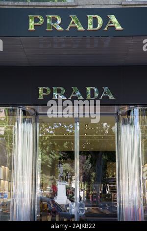Prada store in Calle Serrano; Madrid Foto Stock