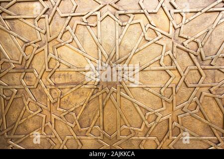 Dettagli della porta d'ingresso al Dar al Makhzen (noto anche come Palazzo Reale o il Palazzo Reale) in Fes (fez), Marocco Foto Stock