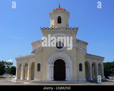 La Cappella nel cimitero di Colon, Havana, Cuba Foto Stock