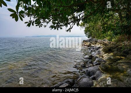 Vista sul lago Kivu, Ruanda. Foto Stock