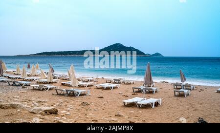 Kaputas Beach tra le città di Kas e Kalkan in Turchia. Foto Stock