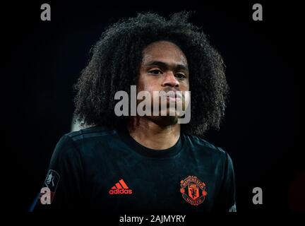 Wolverhampton, Regno Unito. 04 gen, 2020. Tahith Chong del Man Utd durante la FA Cup terzo turno match tra Wolverhampton Wanderers e il Manchester United al Molineux, Wolverhampton, in Inghilterra il 4 gennaio 2020. Foto di Andy Rowland/prime immagini multimediali. Credito: prime immagini multimediali/Alamy Live News Foto Stock