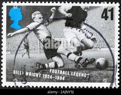 Billy Wright sul francobollo britannico Foto Stock