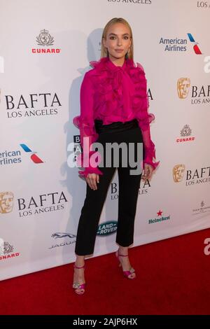 Los Angeles, Stati Uniti d'America. 05 gen, 2020. Jodie Comer frequentare il BAFTA Los Angeles Awards stagione Tea Party al Hotel Four Seasons di Beverly Hills, in California, USA, il 04 gennaio 2020. | Utilizzo di credito in tutto il mondo: dpa picture alliance/Alamy Live News Foto Stock