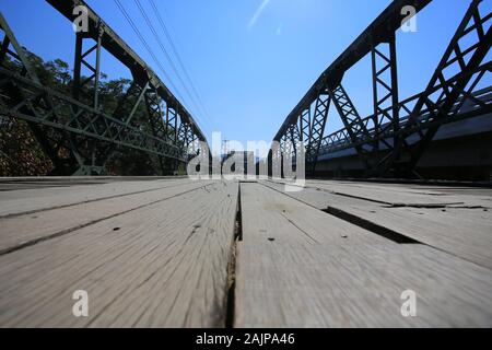 Tha Pai Ponte Memoriale storico e distintivo in Pai Foto Stock