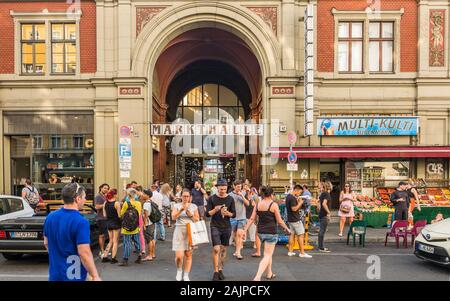 Markthalle IX, Mercato coperto IX, kreuzberg, vista esterna Foto Stock