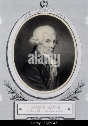 Ritratto en medaillon du musicien Franz Joseph Haydn (1732-1809) Foto Stock
