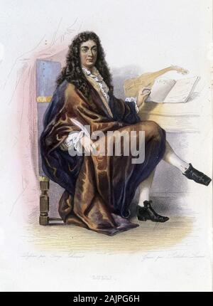 Jean Baptiste Lully (Giovanni Battista Lulli) (1632-1687) - in 'Le Plutarque francais" Ed. Mennechet, 1844 - 1847 Foto Stock