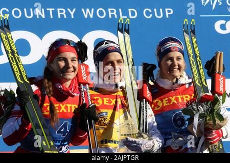 La Val di Fiemme, Italia. 05 gen, 2020. FIS sci di fondo Coppa del Mondo - Tour de ski 2020 in Val di Fiemme, in Italia il 5 gennaio, 2020; ultima salita, Norvegia Therese Johaug (NOR) vince il Tour. Credito: Lo sport europeo Agenzia fotografica/Alamy Live News Foto Stock