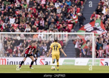 Bilbao, Paesi Baschi. Gen 5, 2020. PEREIRA (17) cercando una goo passare durante il gioco tra Athletic Bilbao e FC Barcellona a stadio di San Mames a Bilbao. Domenica 5 gennaio 2020. Credit: Edu Del Fresno/ZUMA filo/Alamy Live News Foto Stock