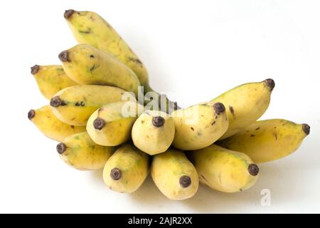 Pisang Awak Banana isolare lo sfondo bianco Foto Stock