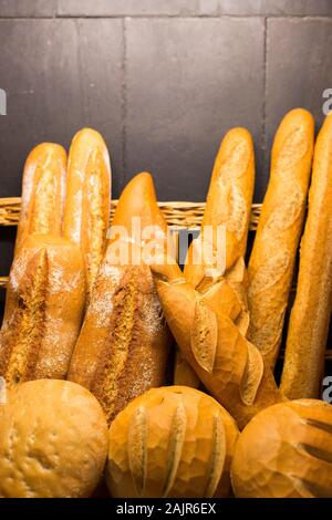 Diversi tipi di pane Foto Stock