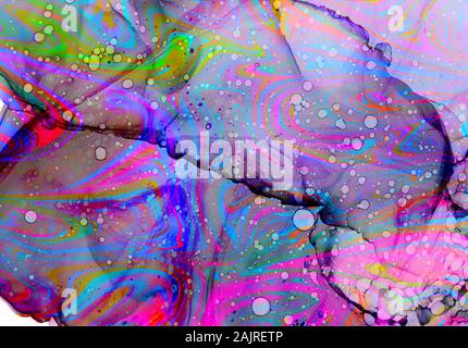 Astratta struttura colorata fluida arte Foto Stock