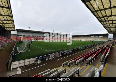 Leigh, Regno Unito. 05 gen, 2020. LEIGH, Inghilterra - Gennaio 5th Leigh Sports Village la Barclaycard FA DONNA Super League match tra Manchester United e la città di Bristol a Leigh Sport Stadium, Leigh domenica 5 gennaio 2020. (Credit: Eddie Garvey | MI News) La fotografia può essere utilizzata solo per il giornale e/o rivista scopi editoriali, è richiesta una licenza per uso commerciale Credito: MI News & Sport /Alamy Live News Foto Stock