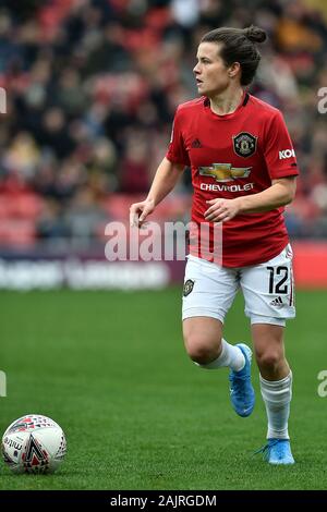 Leigh, Regno Unito. 05 gen, 2020. LEIGH, Inghilterra - Gennaio 5th Hayley Ladd del Manchester United per le donne durante la Barclaycard FA DONNA Super League match tra Manchester United e la città di Bristol a Leigh Sport Stadium, Leigh domenica 5 gennaio 2020. (Credit: Eddie Garvey | MI News) La fotografia può essere utilizzata solo per il giornale e/o rivista scopi editoriali, è richiesta una licenza per uso commerciale Credito: MI News & Sport /Alamy Live News Foto Stock