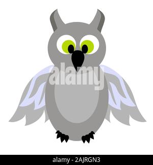 Owl illustrazione isolati su sfondo bianco. Foto Stock