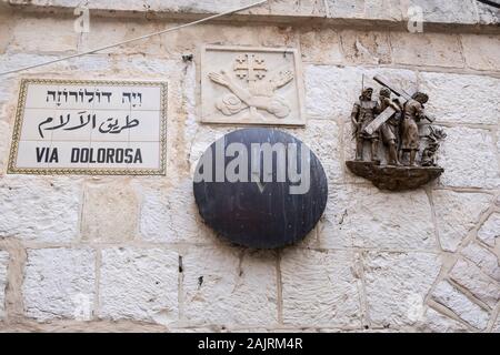 Via Dolorosa, Gerusalemme, Israele Foto Stock