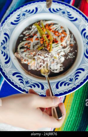 Mole Mexicano, mole poblano ingredienti speziati messicani il cibo tradizionale in Messico Foto Stock