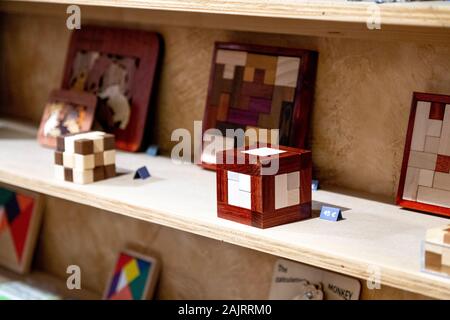 Interno del puzzle - puzzle shop in Palma di Mallorca, Spagna Foto Stock