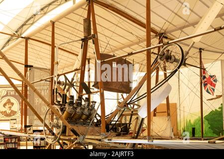 Replica di esercito britannico aereo numero 1a costruito e volato da Samuel Franklin Cody a Farnborough nel 1908 a Farnborough Air Sciences Trust Museum Regno Unito Foto Stock