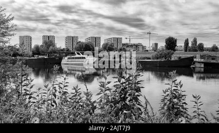 Navi nel fiume Sava, Zagabria Foto Stock