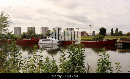 Navi nel fiume Sava, Zagabria Foto Stock