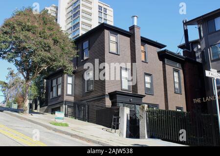 "Casa della bandiera", Russian Hill, San Francisco, California Foto Stock