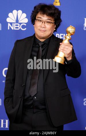 Beverly Hills, Stati Uniti d'America. 05 gen, 2020. Bong JOON-HO, vincitore Best Motion Picture - lingua straniera per "parassita", in sala stampa durante la 77th Annuale di Golden Globe Awards presso il Beverly Hilton Hotel il 5 gennaio 2020 a Beverly Hills, la California. Credito: Geisler-Fotopress GmbH/Alamy Live News Foto Stock