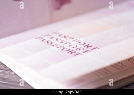 Chiusura del passaporto polacco Foto Stock