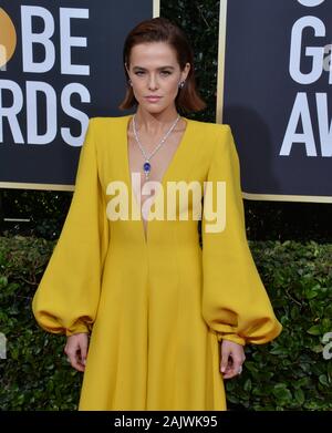 Beverly Hills, Stati Uniti. 05 gen, 2020. Zoey Deutch assiste la 77th Annuale di Golden Globe Awards, onorando il meglio di film e televisione americana del 2020 presso il Beverly Hilton Hotel di Beverly Hills, la California di Domenica, 5 gennaio 2020. Foto di Jim Ruymen/UPI Credito: UPI/Alamy Live News Foto Stock