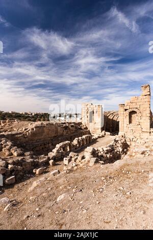 Al-Rabba romana e bizantina ruderi, Rabba, Kings Highway, route 35, storica strada sulla terra alta, Giordania, Medio Oriente e Asia Foto Stock