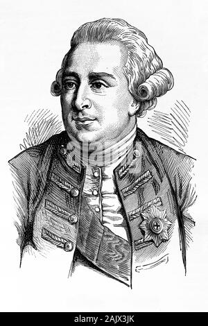 George III, re del Regno Unito. 1738-1820. Illustrazione di antiquariato. 1890. Foto Stock