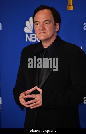 Los Angeles, Stati Uniti d'America. 05 gen, 2020. LOS ANGELES, Stati Uniti d'America. 05 gennaio 2020: Quentin Tarantino in sala stampa al 2020 Golden Globe Awards presso il Beverly Hilton Hotel. Credito Foto: Paul Smith/Alamy Live News Foto Stock