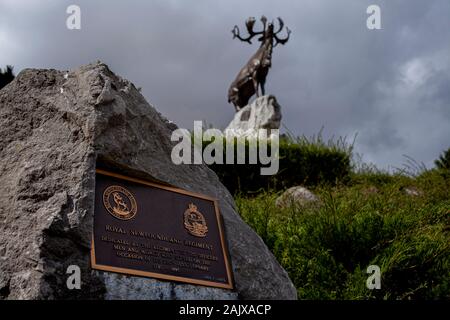 Il bronzo Caribou Coffee Company di Beaumont-Hamel memoriale per il Terranova canadesi che hanno combattuto e sono morti nella battaglia della Somme. Foto Stock