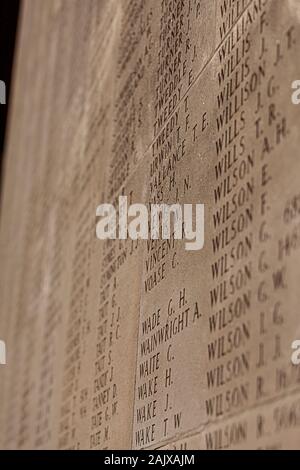 La Lutyens memoriale progettato per la mancanza delle somme battaglia in Thiepval, Francia Foto Stock