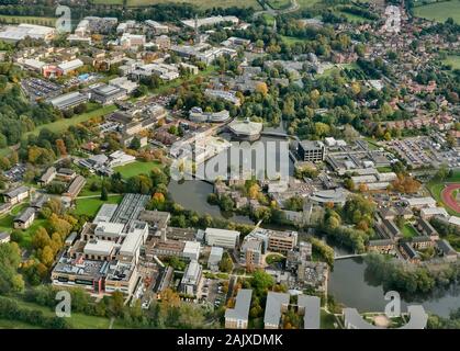 Una veduta aerea di York University Campus Occidentali, North Yorkshire, nell'Inghilterra del Nord, Regno Unito Foto Stock