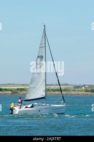 Yacht in laguna di Aveiro Portogallo Foto Stock