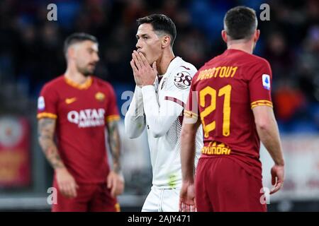 Roma, Italia. 05 gen, 2020. Sasa Lukic di Torino FC guarda sconsolato durante la Serie A nella partita tra Roma e Torino presso lo Stadio Olimpico di Roma il 5 gennaio 2020. Foto di Giuseppe mafia. Credit: UK Sports Pics Ltd/Alamy Live News Foto Stock